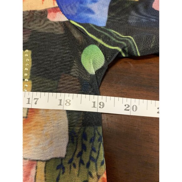 Valentina Artsy Sheer Embellished Zip Blouse Jacket Size S - Picture 5 of 7